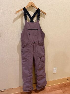 Volcom Mauve Snow Bib with Black Straps